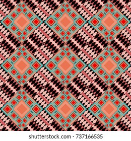 Purple, pink and black texture. A seamless background. Abstract ornament. Wallpaper in the geometrical style. Graphic vector pattern.