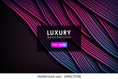 Purple, pink and blue gradient dynamic wave background. Luxury colorful mesh abstract overlap layer. 