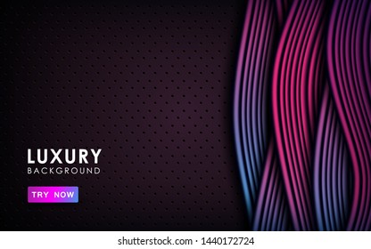 Purple, pink and blue gradient dynamic wave background. Luxury colorful mesh abstract overlap layer. 