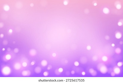 Fundo de luz de Bokeh rosa roxo com círculos brilhantes macios e borrão abstrato, decoração de fundo