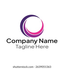 Purple and pink circle logo template for business and company