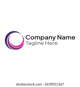 Purple and pink circle logo template for business and company
