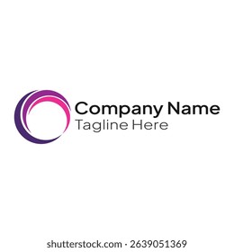 Purple and pink circle logo template for business and company