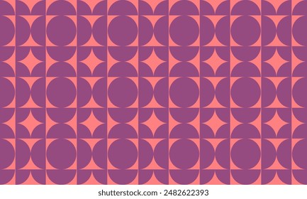 Purple and pink circle quarter group checker board repeat seamless pattern design for endless fabric print patter or background