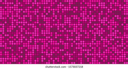 Purple and pink circles on purple background. Small circles as particles evenly to each other. Bright colours. Background for posters, banners, business cards, videos, sites and blogs.