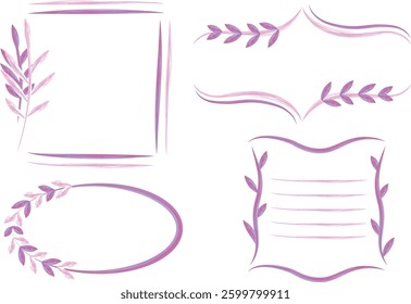purple pink colorful abstract decorative floral ornamental frames