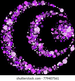 Purple and pink confetti on a background. Beautiful background. Confetti. A frame of confetti. A scattering of confetti. Placer from the circles. Beautiful background. Pattern.Vector illustration. 