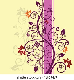 Purple and pink floral vector illustration