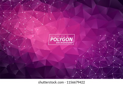 Purple and pink geometric rumpled triangular blue low poly style gradient illustration graphic background. Polygonal background design for your business. Vector illustration eps 10.