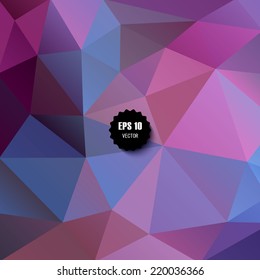 Purple Pink Geometric Triangle Background.