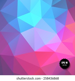Purple Pink Geometric Triangle Background. 