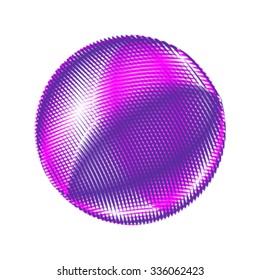 Purple and pink globe vector. Abstract lines sphere.