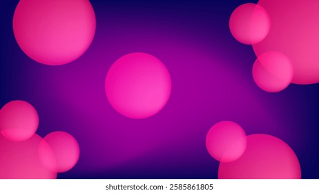 Purple and pink gradient mesh abstract background with pink bubbles