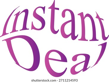 Gradiente roxo e rosa estilizado texto formando "negócio instantâneo" em um fundo branco.