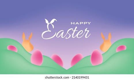 PURPLE PINK GREEN happy easter banner template easter greeting can be used as background