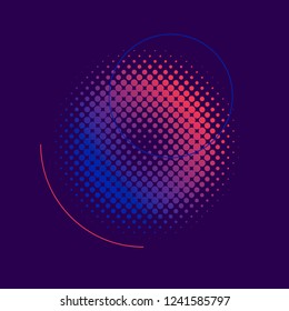 Vector de insignia morada y rosa de medio tono