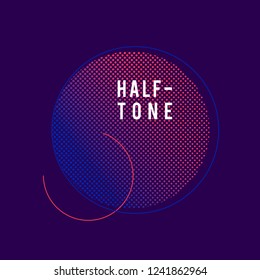 Purple and pink halftone badge vector