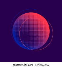 Vektor für violette und rosafarbene Halbtonabzeichen