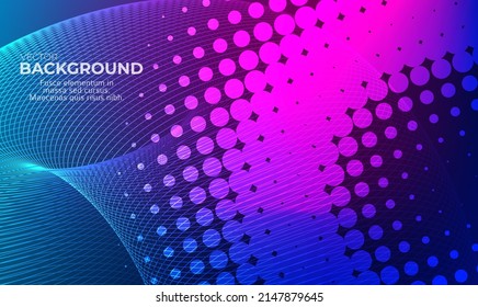 Purple pink horizontal template background with glow light gradient beautiful wavy lines for glowing-theme poster, digital business banner, official invitation, page cover and brochure. EPS10 vector