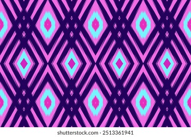 Purple and Pink Ikat Pattern: Striking Geometric Design for Fashion, Modern Textiles, and Home Decor