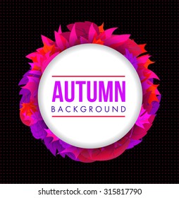 Purple and pink leaf autumn background