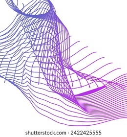 purple and pink line wave technology instagram post