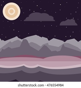 Purple and pink night landscape