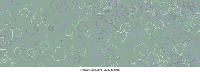 Purple Pink Olive Bordo Ornamental Fabrics. Pastel Vivid Neon Party Bright Romantic Background. Blue Mint Love Colorful Violet Art Illustration. Confetti Multicolor Hearts White Green Print.