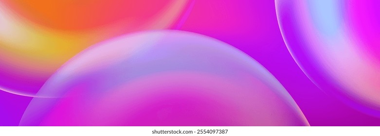 Purple pink  orange bubble wallpaper, vector art abstract background,