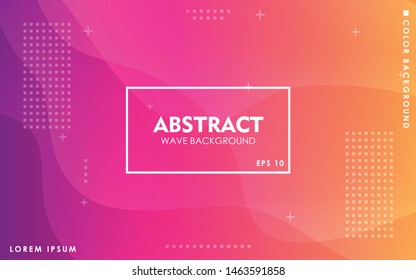 Purple, Pink And Orange Liquid Color Background. Dynamic Textured Geometric Element Design With Dots Decoration. Modern Gradient Light Vector Illustration.