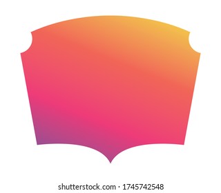 Purple pink orange and yellow gradient frame banner design, Label tag product decoration sale card emblem invitation and premium theme Vector illustration
