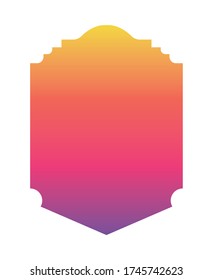 Diseño de banner de marco color rosa morado naranja y gradiente amarillo, Etiqueta decoración de productos de etiquetas de venta invitación de emblema de tarjeta y tema premium Ilustración vectorial