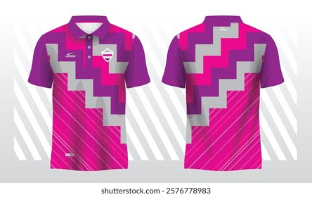 purple and pink polo sport sublimation jersey template