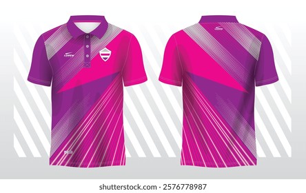 purple and pink polo sport sublimation jersey template