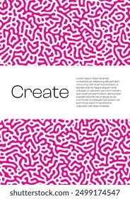 Purple pink Poster background abstract gradient template vector. Turing geometric shapes design line art.