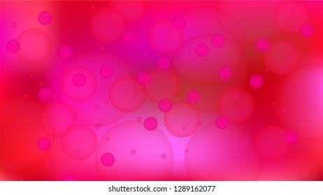 Purple, pink and red gradient vector with gradient bubbles of different sizes on top