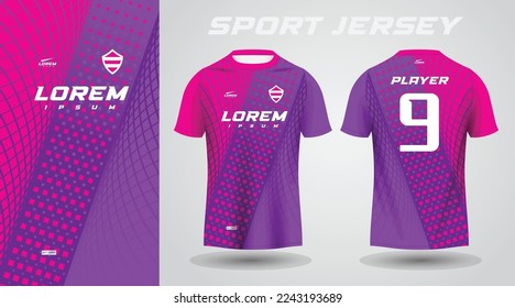 diseño de jersey deportivo púrpura rosa