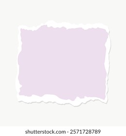 Purple pink square shape ripped paper vector element. Blank torn paper square with rough edges on a light background, Purple pink Square shape ripped paper vector collage element.