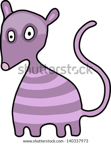Purple and pink stripey mouse