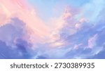 Purple pink sunset background of renaissance cloud painting