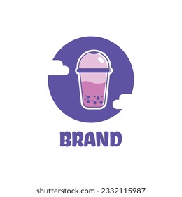 Purple And Pink Sweet Boba Logo
