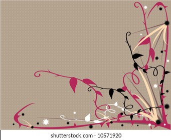 Purple pink thorny vector floral