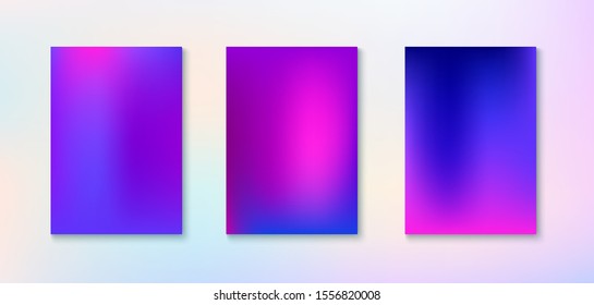 Purple, Pink, Turquoise, Blue Gradient Shiny Vector Background. Fluid Neon Bright Trendy Wallpaper. Funky Vertical Screen Size Gradient Set. Fluorescent Gradient Overlay Vibrant Defocused Cover. 