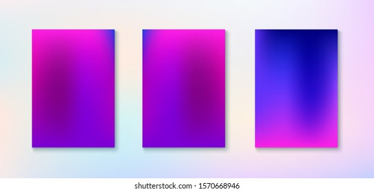 Purple, Pink, Turquoise, Blue Gradient Shiny Vector Background. Funky Vertical Screen Size Gradient Set. Fluorescent Gradient Overlay Vibrant Unfocused Cover.  Dreamy Neon Bright Trendy Wallpaper.