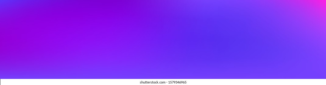Purple, Pink, Turquoise, Blue Gradient Shiny Vector Background. Wide Horizontal Long Gradient Banner. Iridescent Gradient Overlay Vibrant Unfocused Cover.  Fluid Neon Bright Trendy Wallpaper.