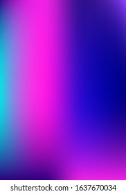 Purple, Pink, Turquoise, Blue Gradient Shiny Vector Background. Liquid Neon Bright Trendy Wallpaper. Pearlescent Gradient Overlay Vibrant Unfocused Cover.  Vertical A4 Letter Funky Gradient Overlay.