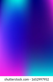 Purple, Pink, Turquoise, Blue Gradient Shiny Vector Background. Liquid Neon Bright Trendy Wallpaper. Pearlescent Gradient Overlay Vibrant Defocused Cover.  Vertical A4 Letter Funky Gradient Overlay.