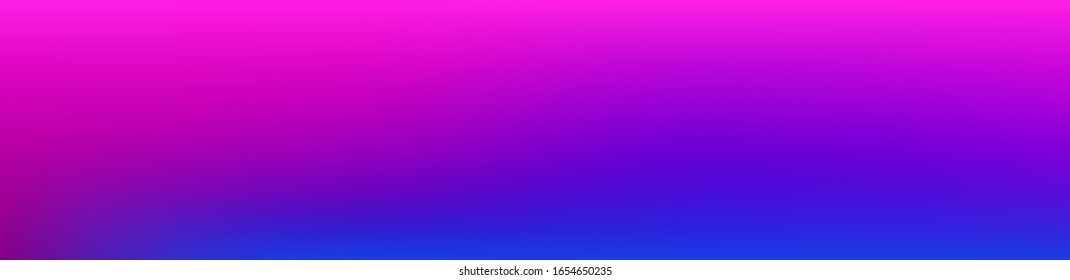 Fondo Vector Brillante De Gradiente Púrpura, Rosa, Turquesa Y Azul. Cubierta no enfocada vibrante de degradado fluorescente.  Papel de fondo de estilo fluido Neon Bright. Pancarta panorámica de degradado largo horizontal.