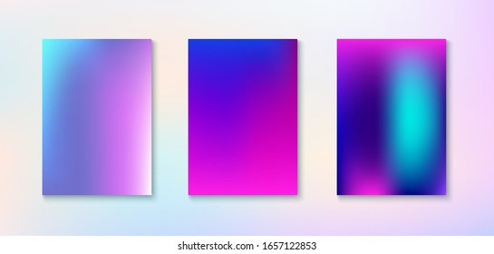 Fondo Vector Brillante De Gradiente Púrpura, Rosa, Turquesa Y Azul. Tapa no enfocada vibrante de degradado irlandés. El Liquid Neon Brillante Papel De Fondo. Conjunto de degradado de tamaño de pantalla vertical funky.
