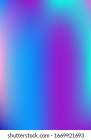 Fondo Vector Brillante De Gradiente Púrpura, Rosa, Turquesa Y Azul. Papel de fondo de estilo fluido Neon Bright. Superposición vertical de degradado funky A4. Cubierta Desenfocada Vibrante De Gradiente Perleno. 